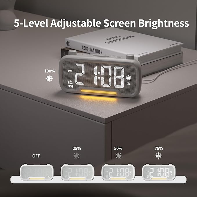 Alarm Clock Radio for Bedrooms, Hi-Fi Sound, Clock Radio - Image 7