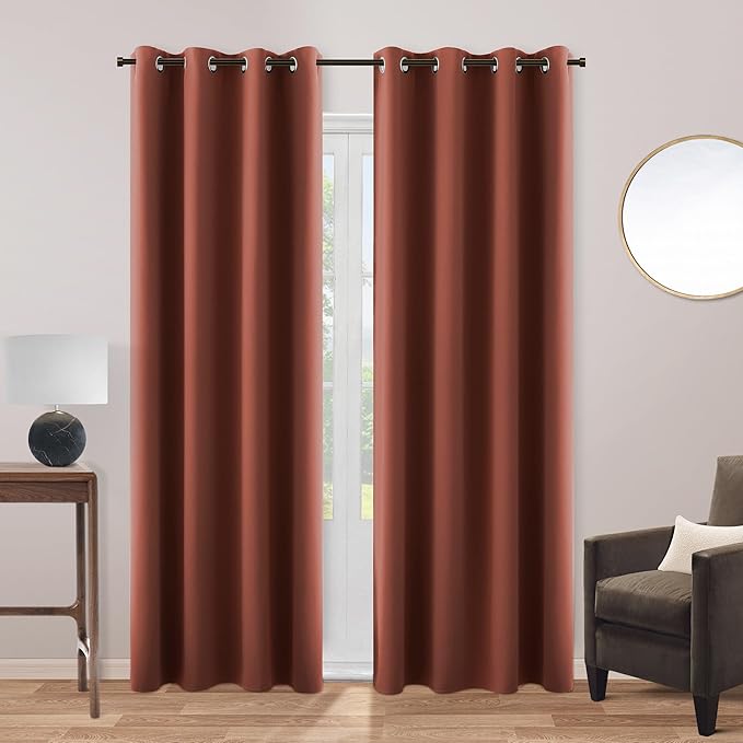 KOUFALL Warm Terracotta Curtains by KOUFALL