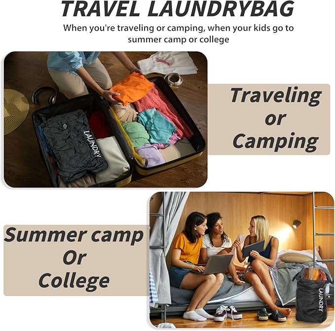 Travel Laundry Bag, Vacuum Compression Dirty Clothes Travel Bag Waterproof Wet - Image 7