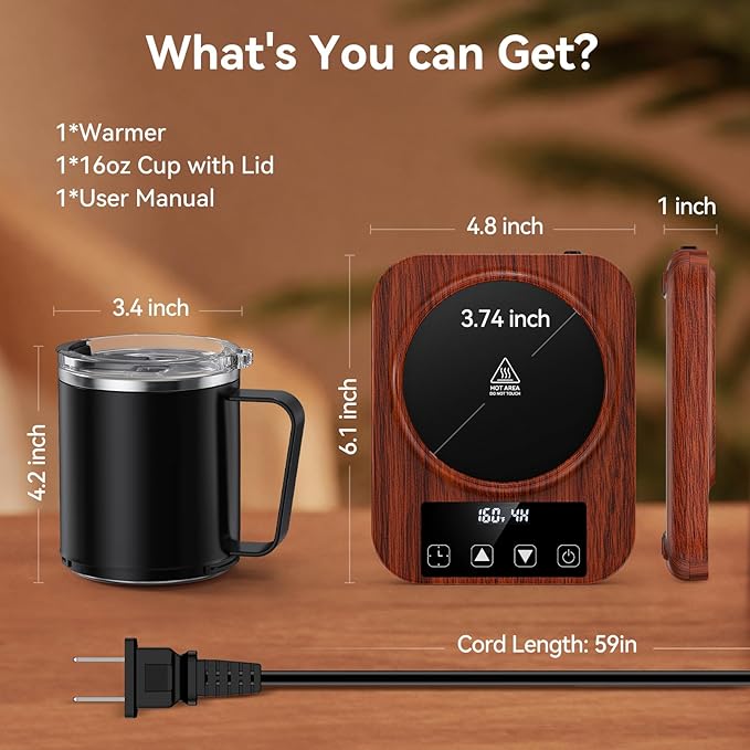 Coffee Mug Warmer & Mug Set for Desk, 36W Electric Coffee Mug Warmer - Image 8