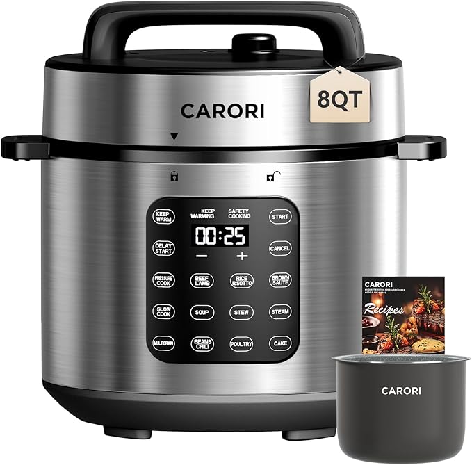 9-in-1 Electric Pressure Cooker, 1000W Instant Multi-Cooker by CARORI