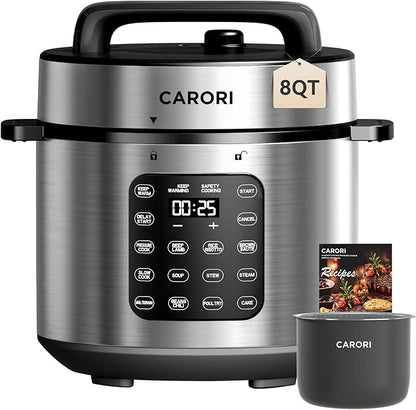 9-in-1 Electric Pressure Cooker, 1000W Instant Multi-Cooker by CARORI