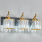 BBLLWJ Modern Bathroom Vanity Light 3-Light Black and Gold Crystal Light by BBLLWJ