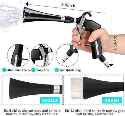 Tornado Dry Cleaning Gun with Brass Adjustable Air Flow Nozzle, Air Blower Gun - Image 3