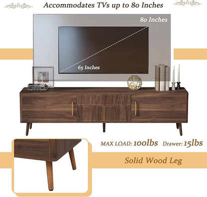 Merax Mid Century 70" TV Stand, Modern Entertainment Center - Image 4