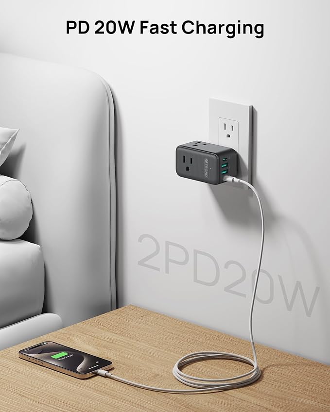 TROND Multi Plug Outlet Extender, 3 AC Outlet Adapter - Image 4