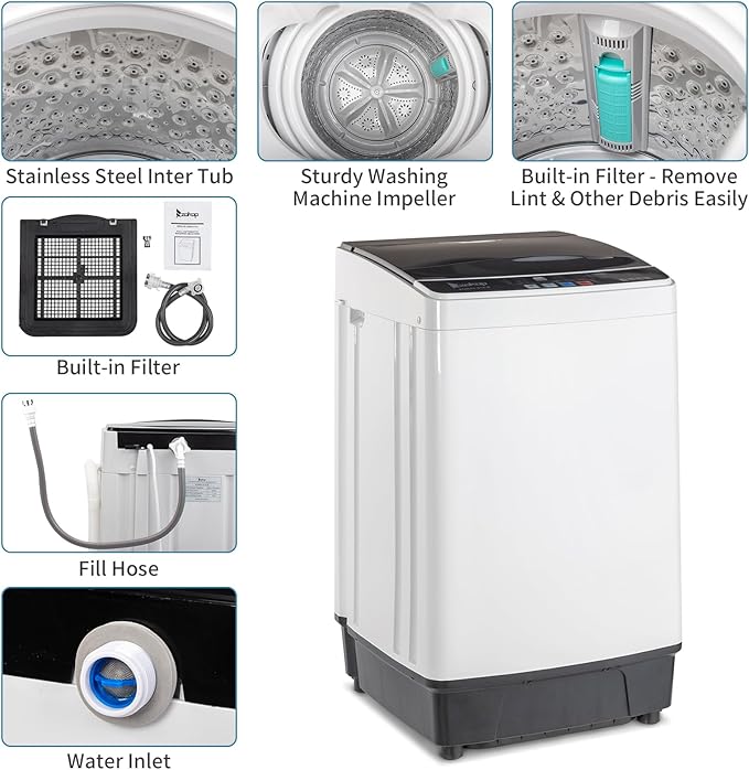 ROVSUN 1.5CuFt Portable Clothes Dryer and 17.6LBS Full-Automatic Washing - Image 9