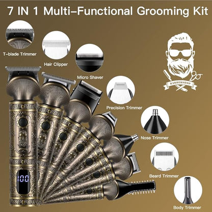 Scttomon Beard Trimmer Kit Professional Hair Clipper Zero Gapped T-Blade - Image 2