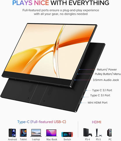 EVICIV Portable Monitor 15.6", 125% sRGB 1080P Laptop Monitor, 350 Nits - Image 7