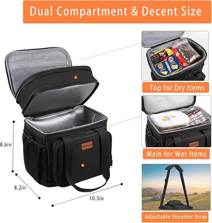 Expandable Insulated Large Lunch Box, Double Deck Heavy Duty Durable Lunch Bag - Image 2