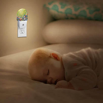 YESPOAK Night Light, Retro Abstract Daisy Night Lights Plug Into Wall Dusk to - Image 7