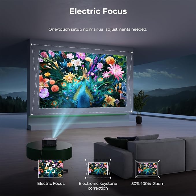 CiBest Mini Projector with WiFi and Bluetooth, Compatible with - Image 6