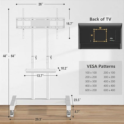 TVON Upgraded Mobile TV Stand on Wheels - Image 8