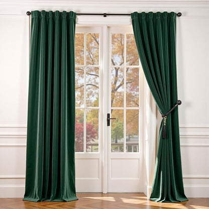 Lazzzy Velvet Blackout Curtains Thermal Insulated Room Window Drapes Super Soft by Lazzzy