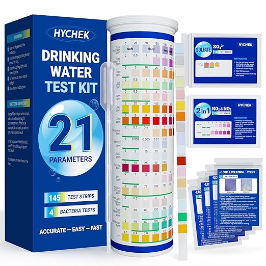 21 in 1 Accurate Drinking Water Testing Kits, 145 Strips + 4 Bacteria Tests by Unknown