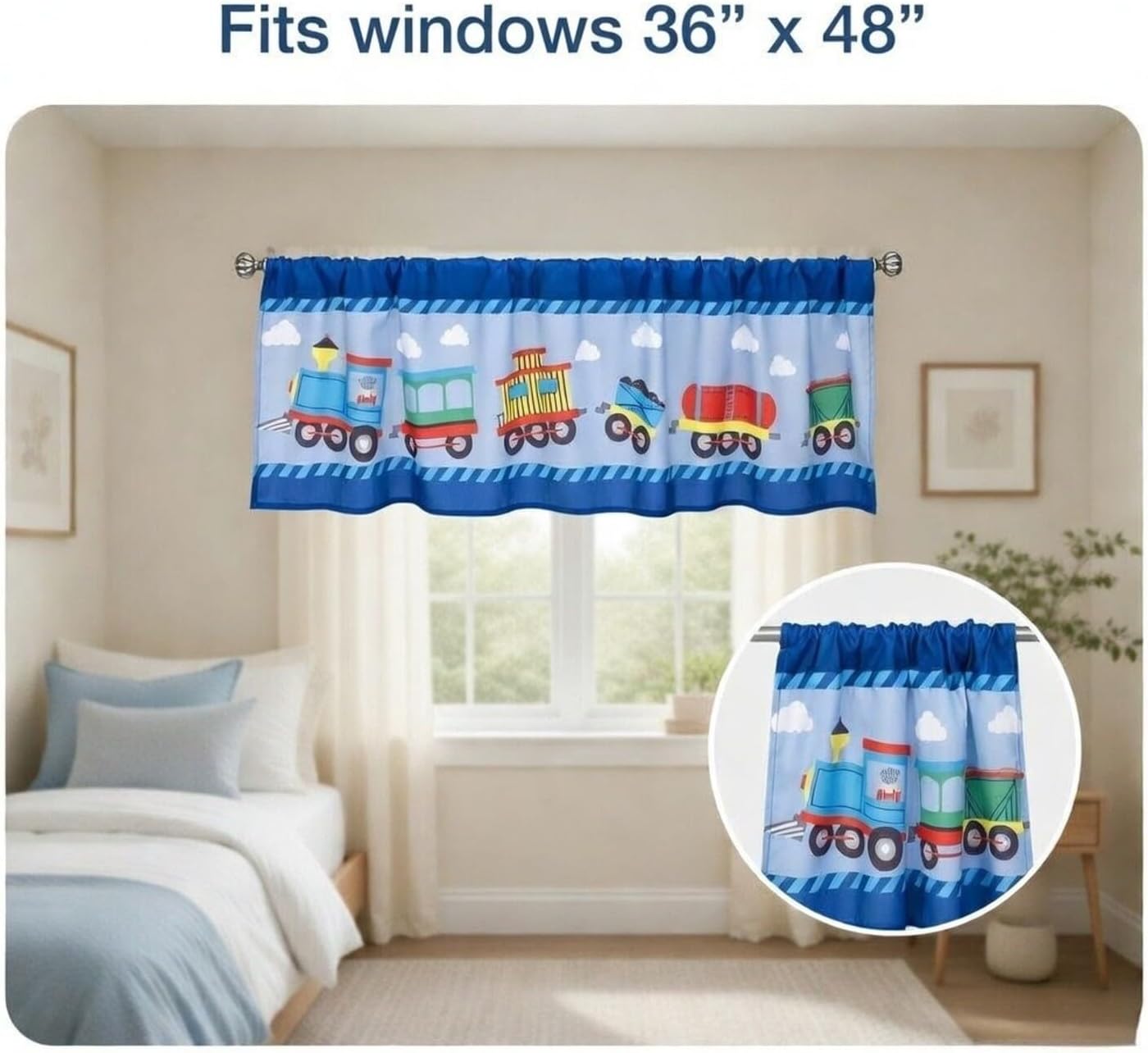 EVERYDAY KIDS Nursery Window Valance - Choo Choo Train