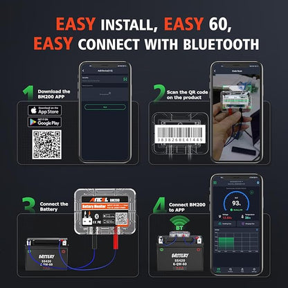 ANCEL BM200-US Car Battery Tester 12V Automotive Battery Monitor Bluetooth Auto - Image 8