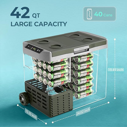 12V Portable Refrigerator, 42 Quart Dual-Voltage 12V/24V DC Car Cooler - Image 5