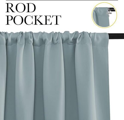 NICETOWN 2 Panels Blackout Curtains, Rod Pocket Thermal Insulated Curtains - Image 2