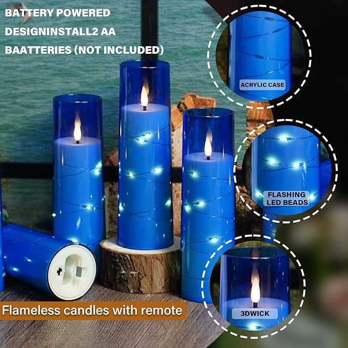 Flickering Flameless LED Candles, Battery Operated Candles 9 Pcs - Image 3