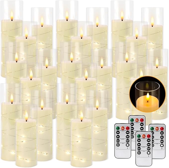 24 Pack Christmas Decoration Flickering Flameless Candles, Battery Operated - Image 8