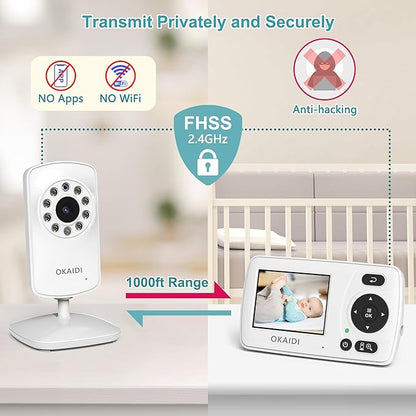 OKAIDI Video Baby Monitor with Camera and Audio, 2.4'' Portable Travel Baby - Image 5