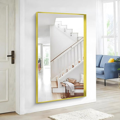 Gold Bathroom Mirror, 36x60 Inch Rectangular Deep Frame Mirror, Large Wall - Image 5