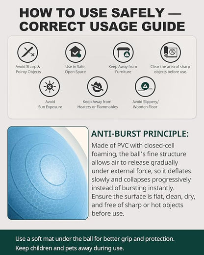Trideer Exercise Ball for Yoga, Pilates & Fitness – Stability Ball Equipment - Image 2