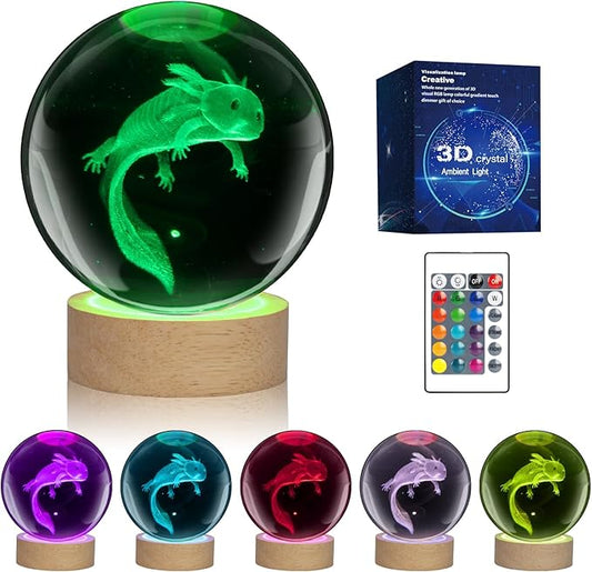 LQYHZCZQ 3D Axolotl Crystal Ball Night Light by LQYHZCZQ