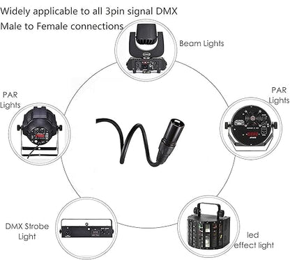 MFL. 6.6 ft Flexible DMX Cable 3 Pin Signal XLR Male to Female Cable Wire - Image 7