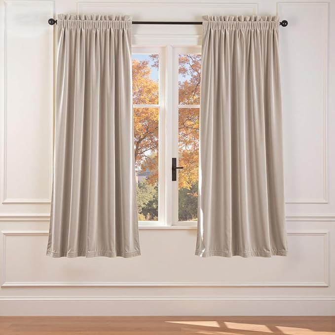 Lazzzy Velvet Blackout Curtains Thermal Insulated Room Window Drapes Super Soft by Lazzzy