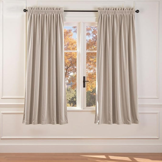 Lazzzy Velvet Blackout Curtains Thermal Insulated Room Window Drapes Super Soft by Lazzzy