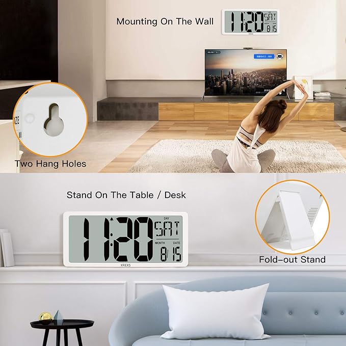 XREXS Large Digital Wall Clock - Image 2