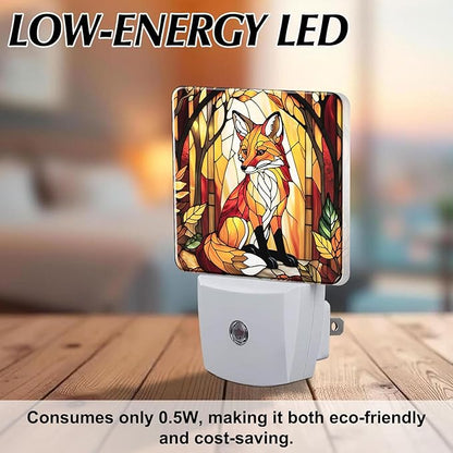 PODMemory Fox Stained Glass Night Lights Plug into Wall - Image 6