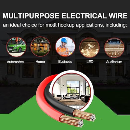 12 Gauge Wire 50FT, 12 AWG Red Black Hookup Electrical Wire LED Strips - Image 7