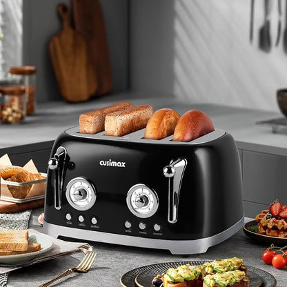 CUSIMAX Toaster 4 Slice, Retro Toaster - Image 2