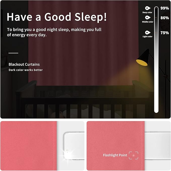 Easy-Going Blackout Curtains for Bedroom, Solid Thermal Insulated Grommet and - Image 2