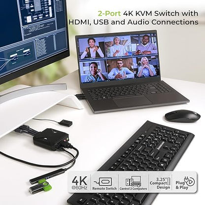 IOGEAR 2-Port 4K USB HDMI Cable KVM Switch - Image 3