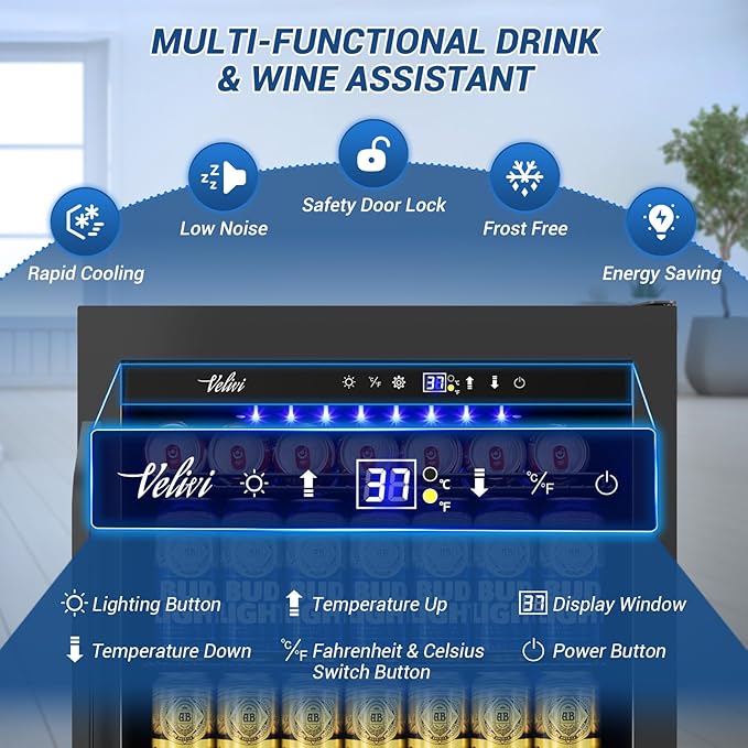 24 Inch Beverage Refrigerator Under Counter, and Milk - Image 5