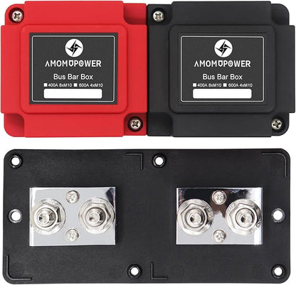 AMOMD 600A 48V Bus Bar Box 4 Stud M10 High Current Tin Plated Copper - Image 2