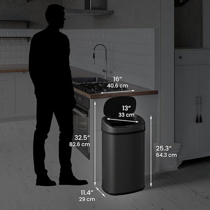 iTouchless 13 Gallon Oval Sensor Trash Can - Image 6
