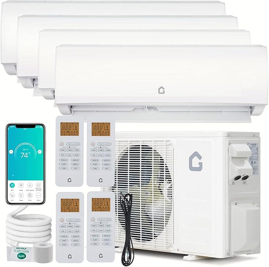28K 3 Zone Mini Split Air Conditioner and Heater, 20 SEER2 208-230V 9000 + 9000 by PioneerWorks