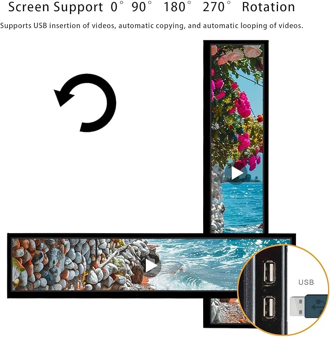 VSDISPLAY 24 Inch Ultra Digital Signage 1920x360 Resolution IPS Display - Image 3