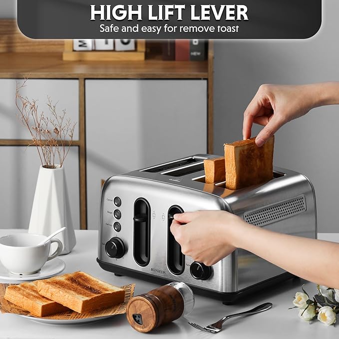 BUYDEEM DT440 4 Slice Toaster, Stainless Steel Toaster - Image 4