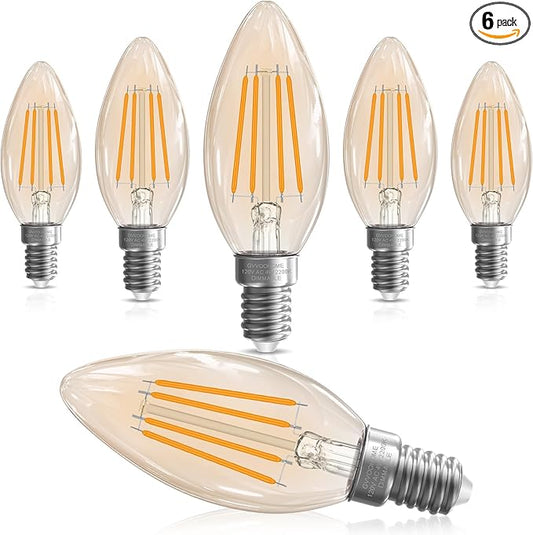 GvvooHome LED Candelabra Light Bulbs, 40 watt Equivalent Chandelier Bulbs by GvvooHome