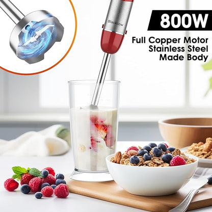 Blackcow Multi-Use 5 in 1 Immersion Blender 3.0, 800W 12 Speed Hand Blenders - Image 3
