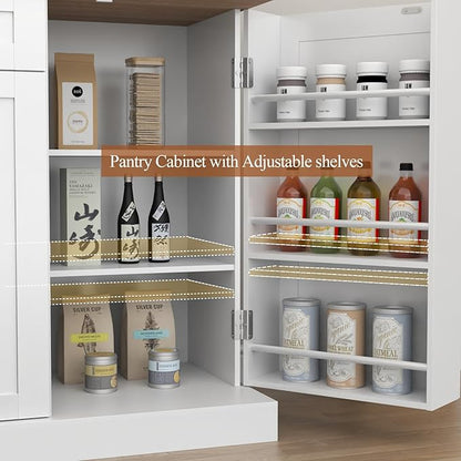 Sideboard Buffet Cabinet with 2 Drawers, Farmhouse Kitchen Pantry with - Image 6