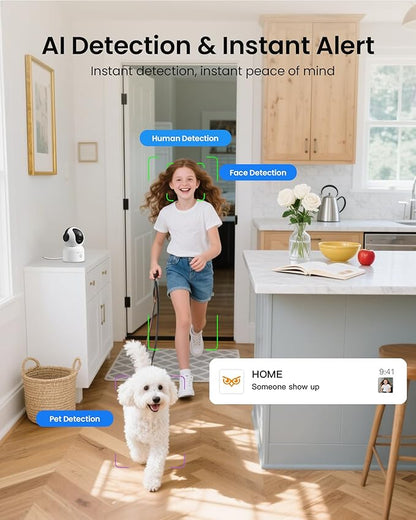 4K 8MP WiFi Camera, 360°Pan/Tilt Indoor Camera, 2-Way Talk, One-Touch Calling - Image 3