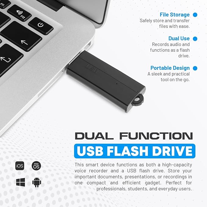 USB Audio Note Device 288-Hour Storage | Hands-Free Audio Capture | Extended - Image 6