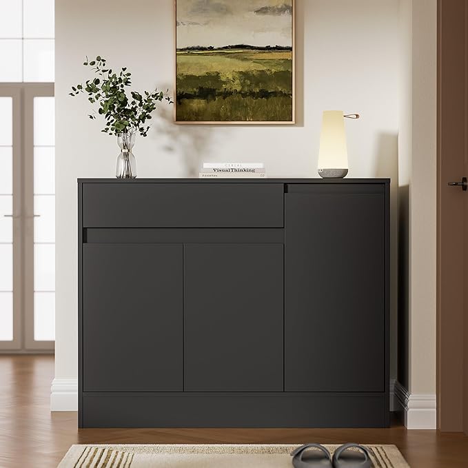 Shoe Cabinet Storage with 3 Doors, Freestanding Shoe Cabinet with Drawer & - Image 7